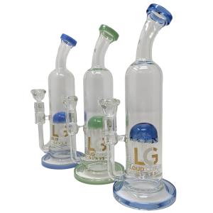 12" Loud Cloud Glass Tree Perc Water Pipe Rig - [10256]